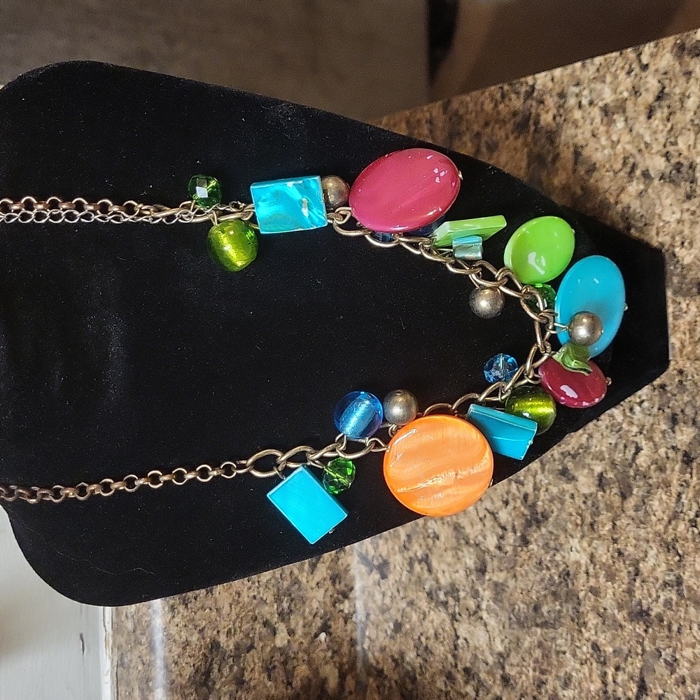 Muti-color beaded necklace